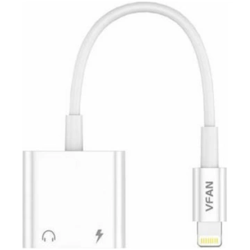 L10 Adapter Lightning to Lightning+Aux 10cm white 