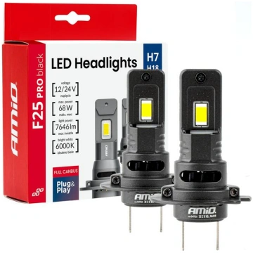 LED Sluldzes H7 F25 PRO BLACK FULL CANBUS 68W 12V