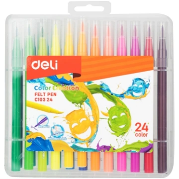Otas tipa flomāsteri Deli EC10324, 24 krāsas