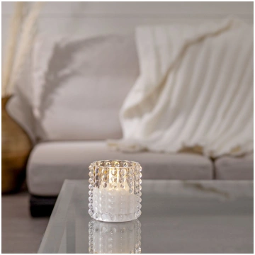 LED svece FLAMME DOTTY WHITE (10 cm)