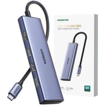 HUB UGREEN CM511 USB-C do HDMI, 3x USB-A 3.0, SD/T