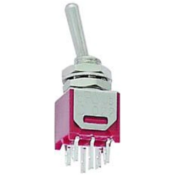 VERTICAL SUBMINIATURE TOGGLE SWITCH DPDT ON-ON Tai