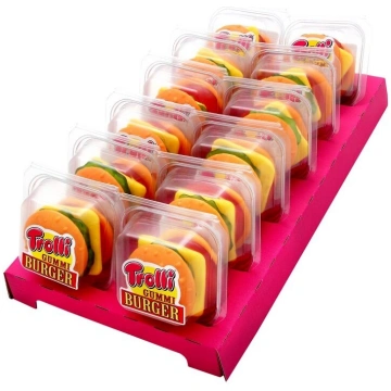 Košļājamās konfektes burgers TROLLI, 50g