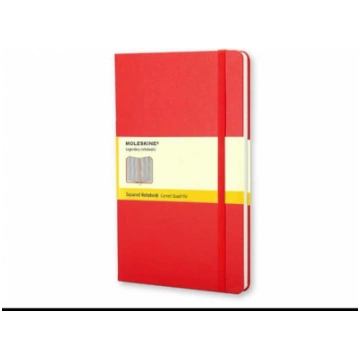 Piezīmju grāmata Moleskine Classic, rūtiņu, sarkan