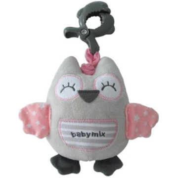 Babymix Soft muzikāls karuseļa kulons pūce rozā