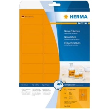 Herma Etiketten A4 neon-orange 63,5x29,6 mm Papier