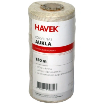 Kokvilnas aukla Havek CTT1150N, 150m, balta