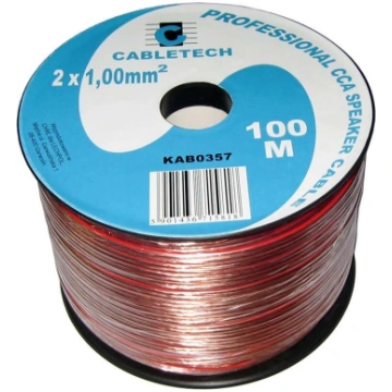 Akustikas vads 2x1.0mm² dzidrs CCA CABLETECH