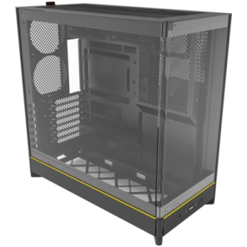 Montech HS02, tower case black, tempered glass x 2