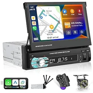 Podofo Auto radio Bluetooth 1 DIN, saderīgs ar Car