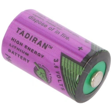 Battery: lithium (LTC); 1/2AA; 3.6V; 1200mAh; non-