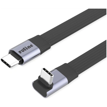 Roline Cable USB4 2.0, Flat, Straight-270° Angled,
