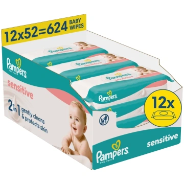 Bērnu salvetes Pampers Sensitive, 624 gab