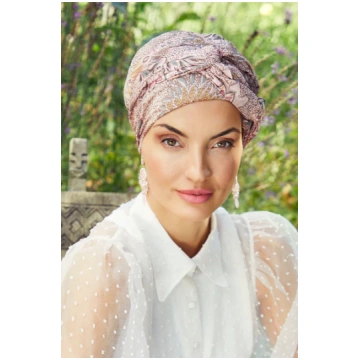 Ruby - Turban in cotton/polyester - abstract patte