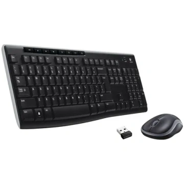 Wireless keyboard and mouse Logitech MK270, black