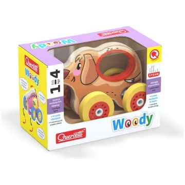 Woody koka rotaļlieta ar riteņiem