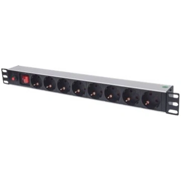 Intellinet 19" 1U Rackmount 8-Way Power Strip - Ge