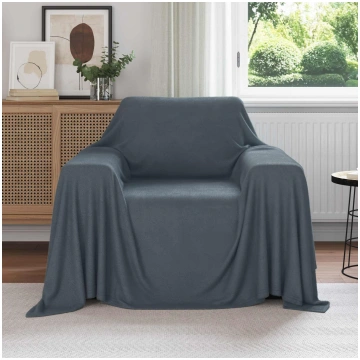 Pledu segas 6 pcs tumši pelēks 210 x 140 cm flīss