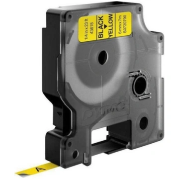 Dymo label printer tape D1 6mmx7m, black/yellow