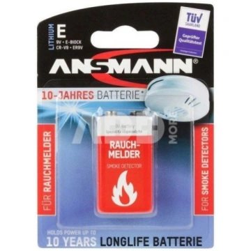 Ansmann Lithium 9V-Block for Smoke Detector