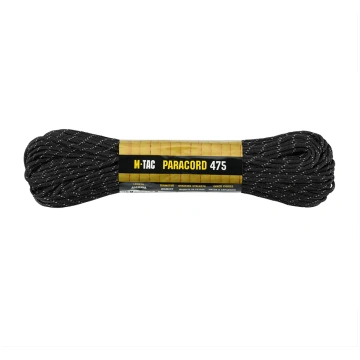 M-TAC Paracord virvė 475, atspindinti šviesą, juod