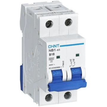 Chint automātiskais slēdzis 2P D50A 6kA NB1632ND50