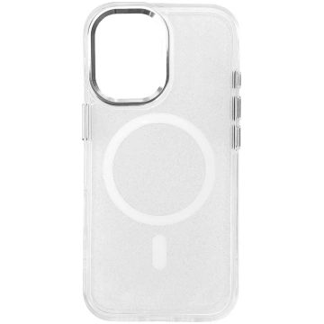 Glitter Case MagSafe for iPhone 16 - white with gl