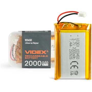 LED galvas luktura baterija Videx, 2000mAh