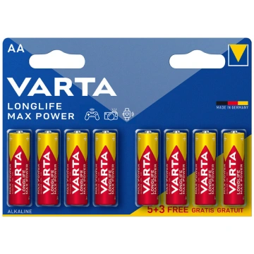 VARTA Longlife Max Power Alkaline Battery AA B5+3 