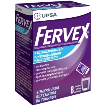 FERVEX bez cukura paciņas, 8 gab