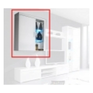 CAMA MEBLE SAMBA Sienas vitrīna (balta + balta gla