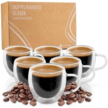 Exitoso Dubultu sienu latte macchiato glāzes, 80 m