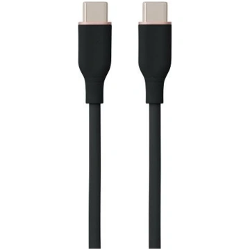 Silicone Cable USB Type-C - Type-C, 100W, (black, 
