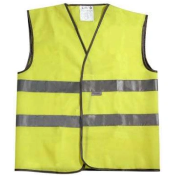 Signāla veste ar atstarojošām svītrām, dzeltena - 
