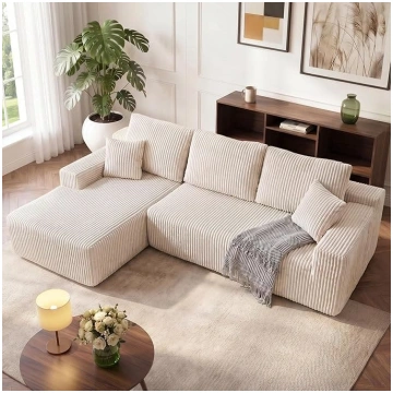 HOMRELEXA 267 cm Corner Sofa with Sleep Function, 