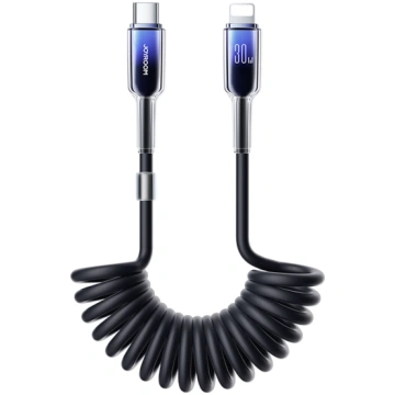 Spirālveida kabelis USB-C - iPhone Lightning Cryst