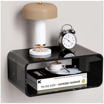 Floating Acrylic Bedside Table, Hanging Bedside Ta