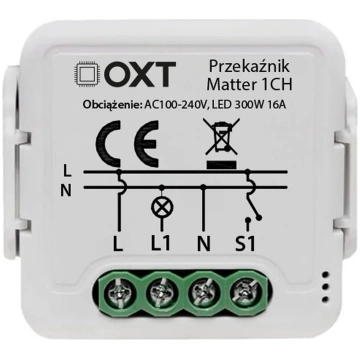 OXT releju modulis 1 kanāls (1CH) Matter Wi‑Fi – v