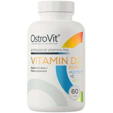 OstroVit D3 vitamīns 2000 SV + K2 MK-7 + C + Zn - 