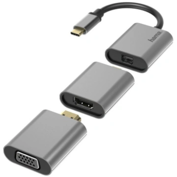 Adapteris Hama USB-C - Mini DisplayPort + HDMI + V