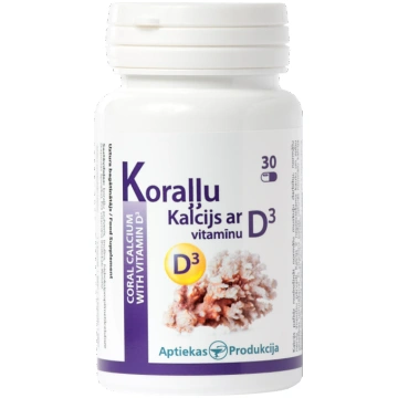 APTIEKAS PRODUKCIJA Koraļļu Kalcijs Ar D3 Vitamīnu