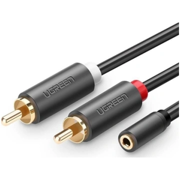 Kabel Ugreen Jack 3.5mm - RCA (Cinch) x2 1m czarny