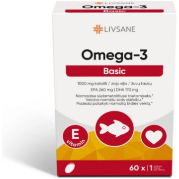 LIVSANE Omega-3 Basic mīkstās kapsulas N60