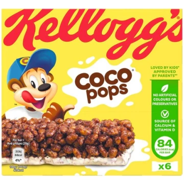 Kellogg's Coco Pops Cereal Milk Bars 6 per pa