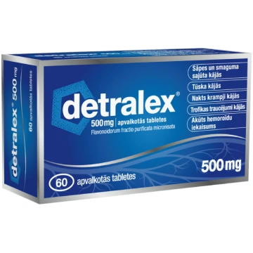 DETRALEX 500 mg apvalkotās tabletes N60