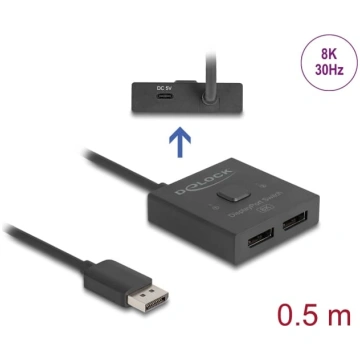 Delock DisplayPort Switch 2 to 1 bidirectional 8K