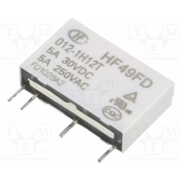Relay: electromagnetic; SPST-NO; Ucoil: 12VDC; 5A;