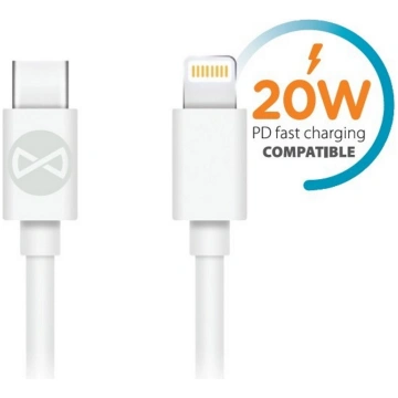 Forever cable USB-C - Lightning 1 0 m 3A white ( G