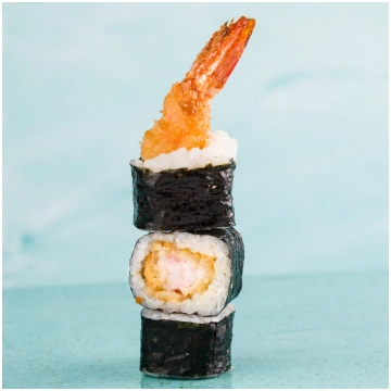 He бecи (Spicy Ebi tempura Hosomaki)