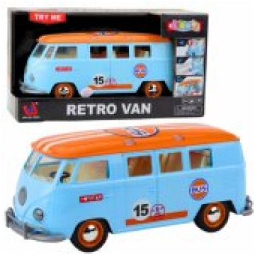 LEAN Toys Retro Car Van Bus Lights Sounds Opening 